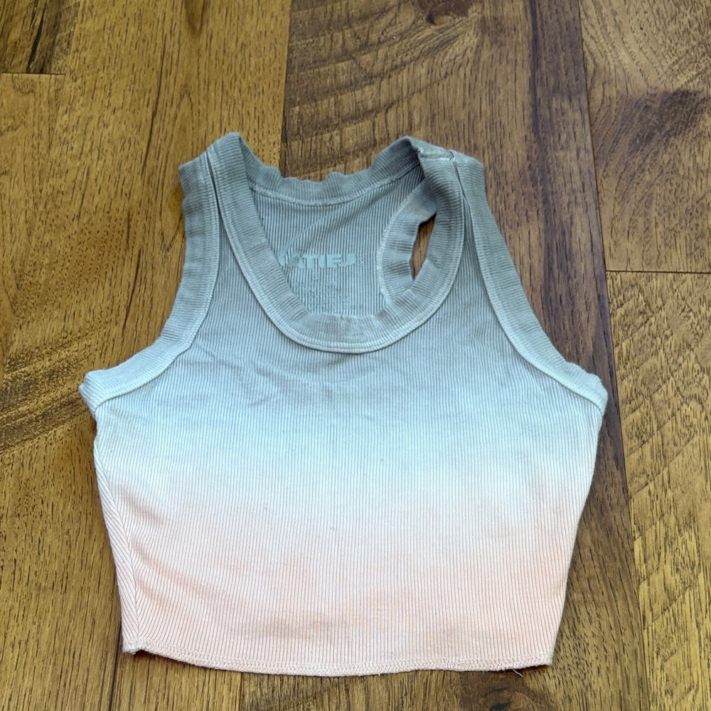 Katie J NYC Junior Girl’s Gradient Pink Grey Crop Top Size S